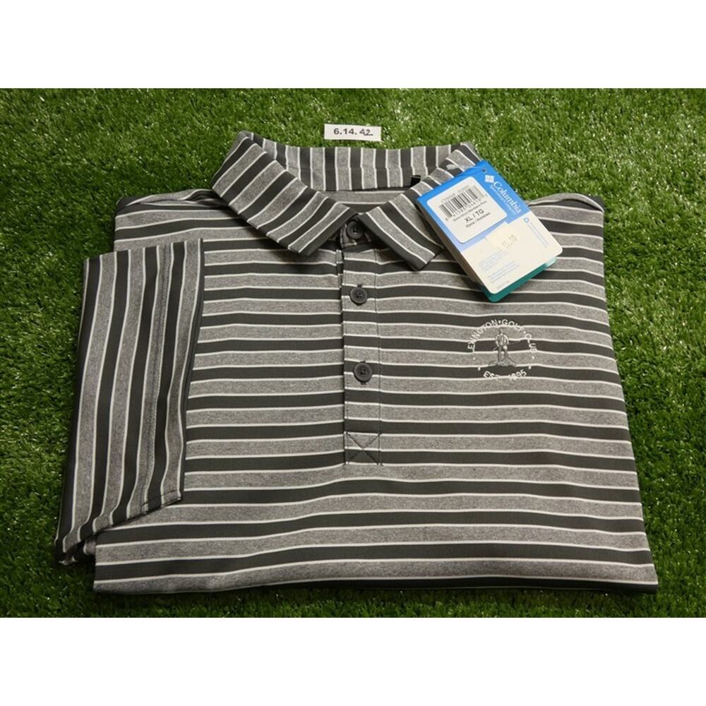 Columbia Men's Omni-Wick Members Polo Golf Shirt C.C Logo Steel/Grey Extra Large